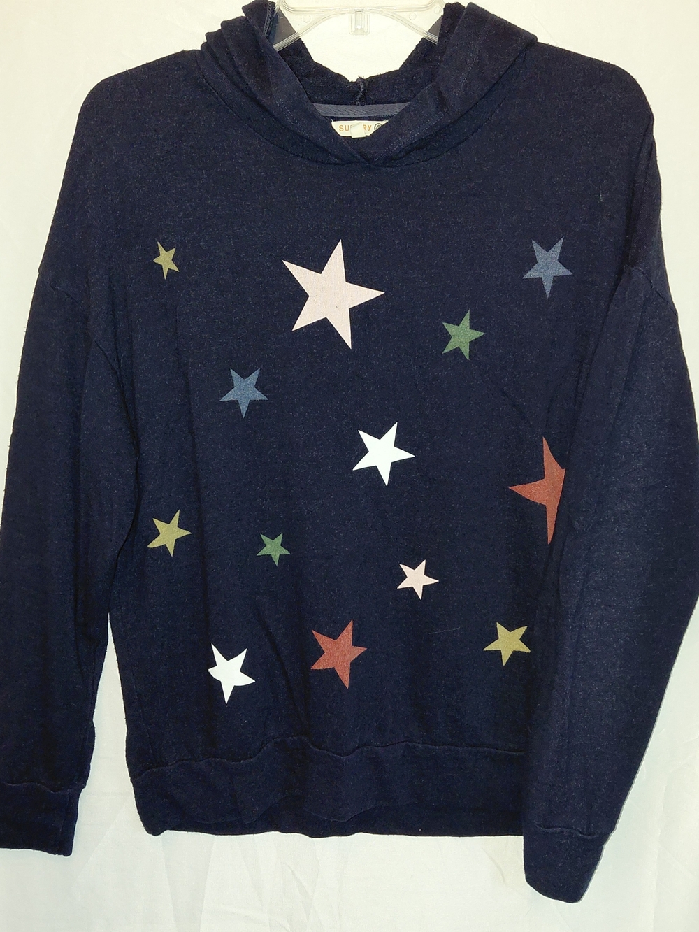 Sundry Navy Star-Print Hooded Sweatshirt